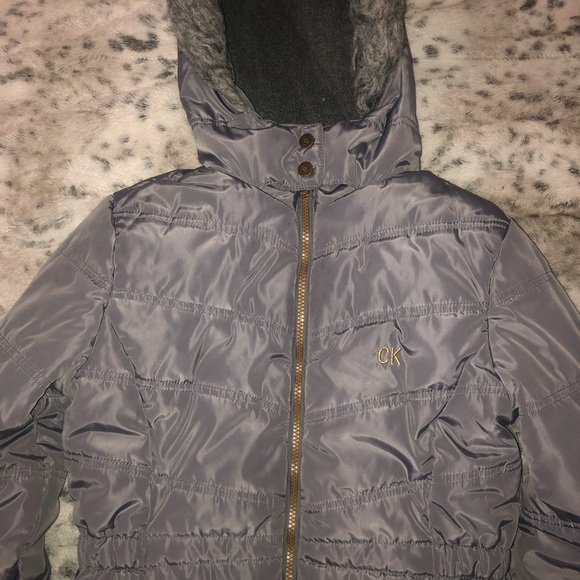 Calvin Klein Puffer Jacket Girls Size Large Gray Color - Picture 5 of 11